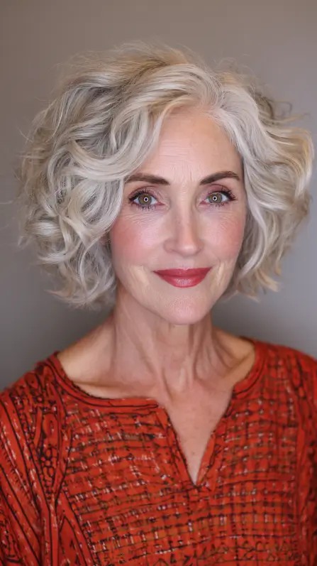 Chic Curly Shoulder-Length Cut with Soft Volume