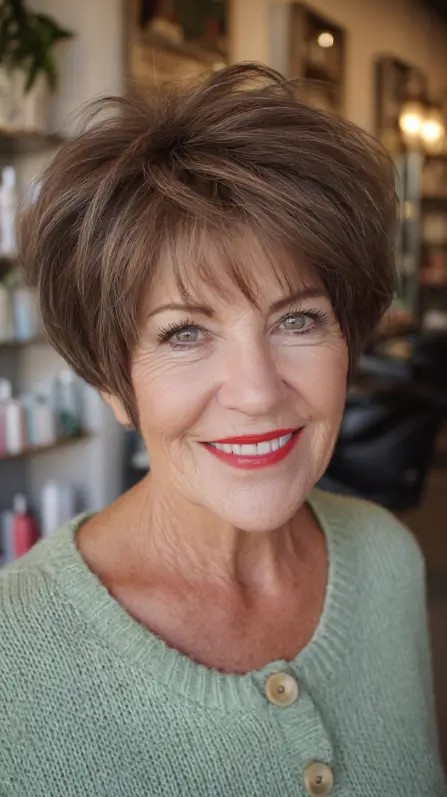 Chic Short Textured Bob with Lively Volume