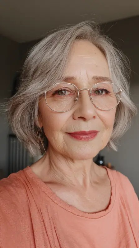 Chic Silver Bob with Soft Waves