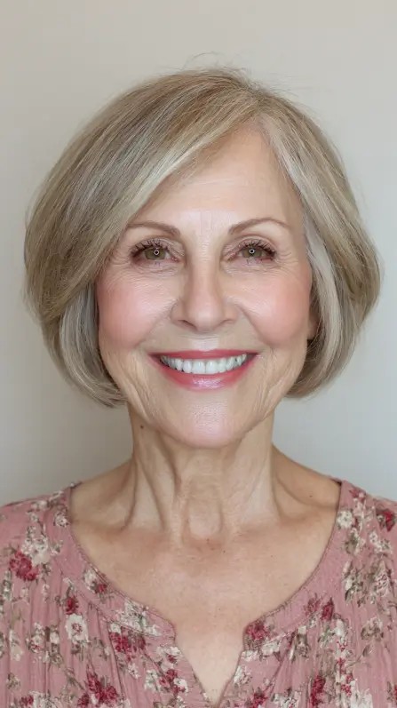 Chic Softly Curved Bob with Subtle Highlights