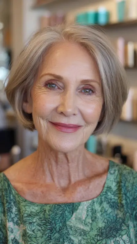 Chic Softly Layered Short Cut with Natural Highlights