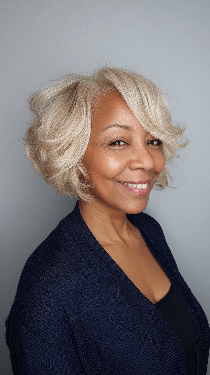Chic Textured Short Bob with Soft Blonde Waves