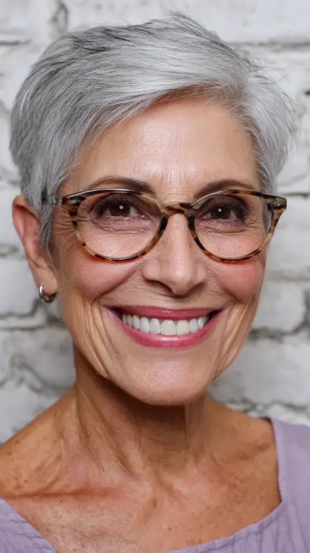 Chic Textured Silver Pixie Cut with Subtle Layers