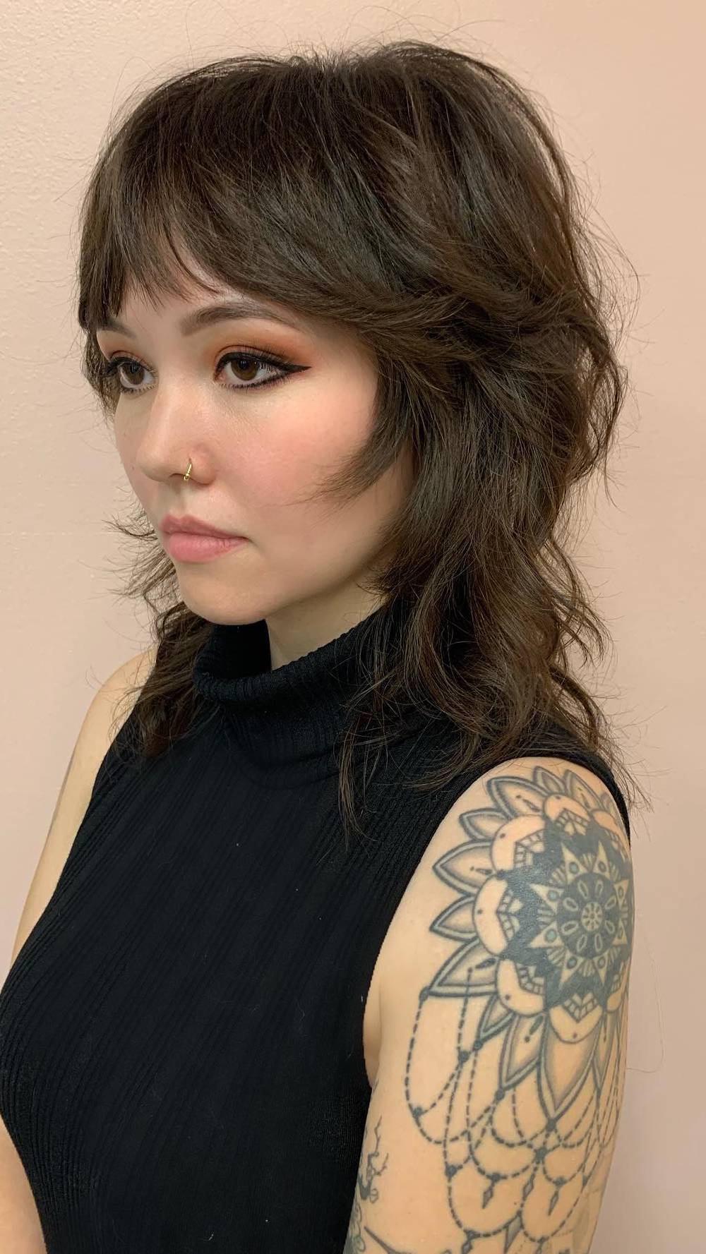 Choppy Textured Wolfcut with Soft Fringe