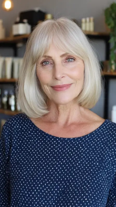 Elegant Soft Bottleneck Bangs with Subtle Layering