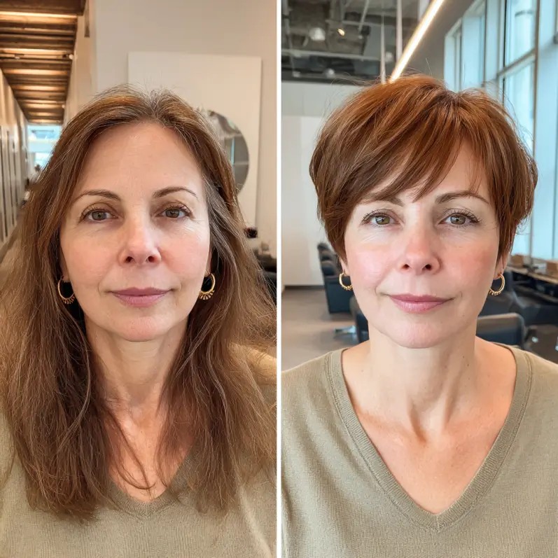Modern Textured Crop with Long Bangs