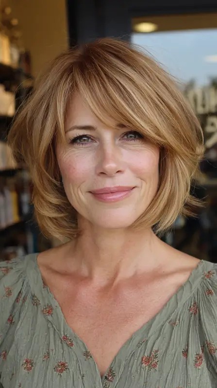 Soft Layered Bob with Long Side Bangs