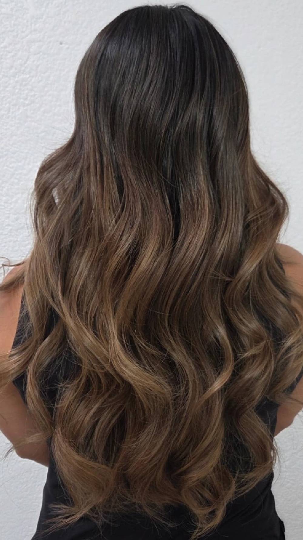 Softly Layered Long Waves with Subtle Balayage