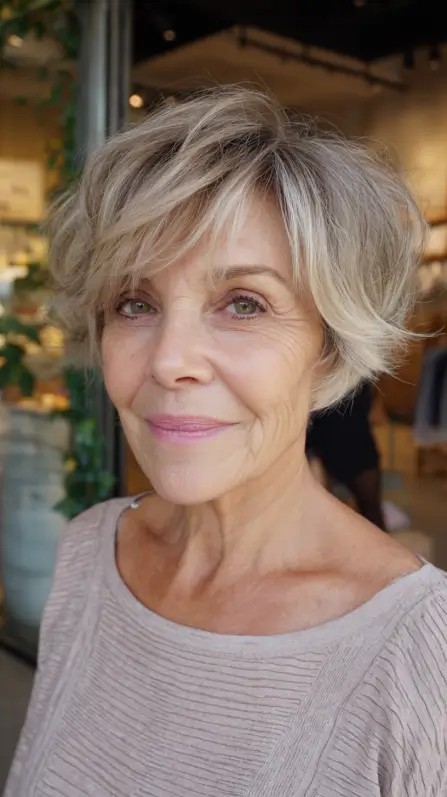 Softly Textured Short Bob with Effortless Movement
