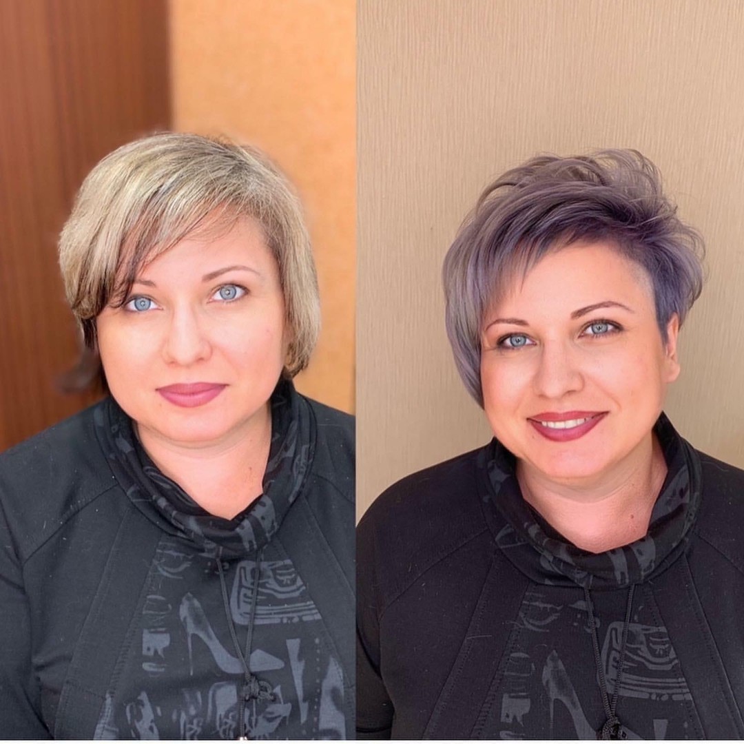 Stylish Asymmetrical Pixie with Subtle Lavender Tones