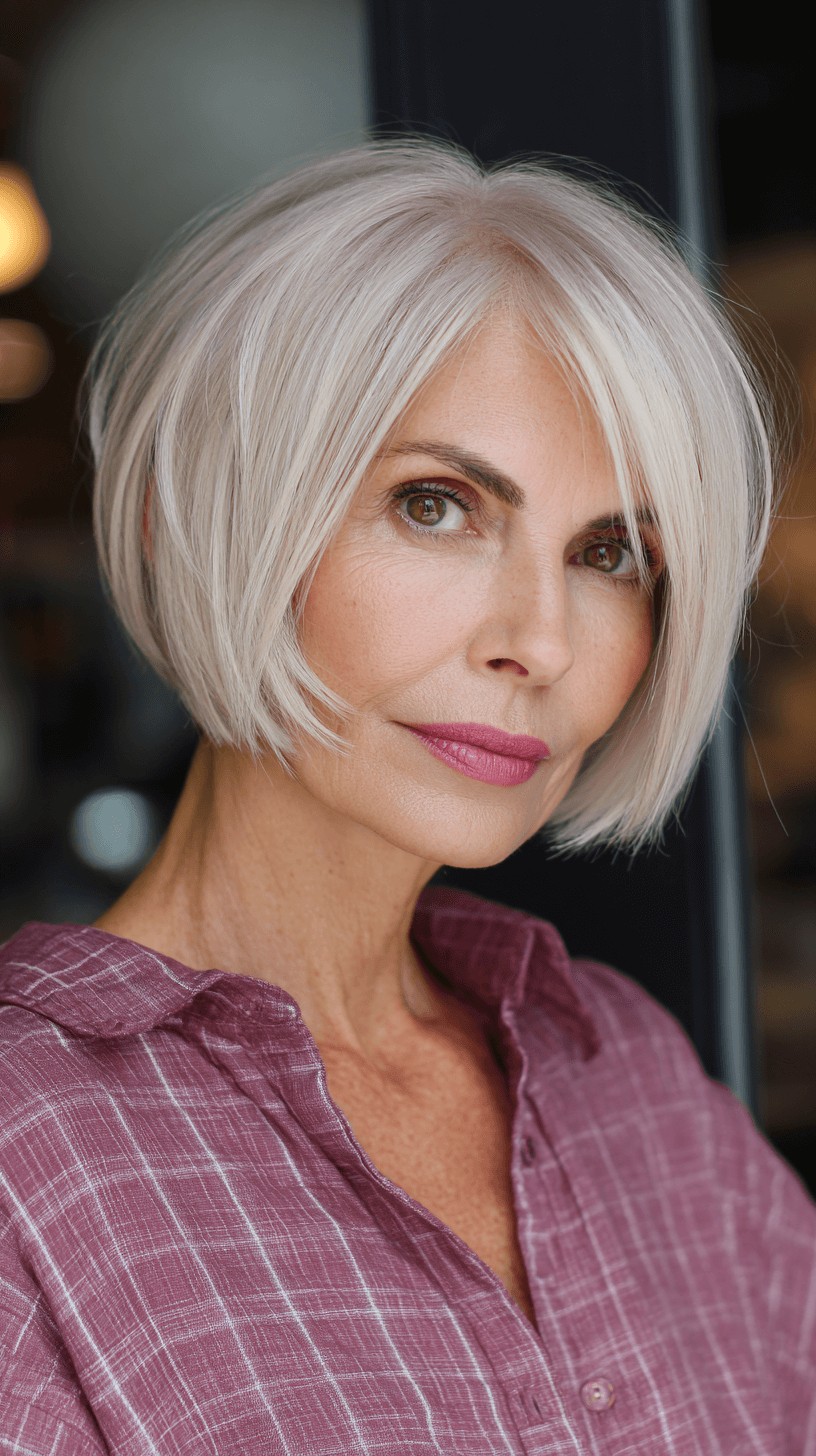 Stylish Blunt Bob with Soft Blonde Tones