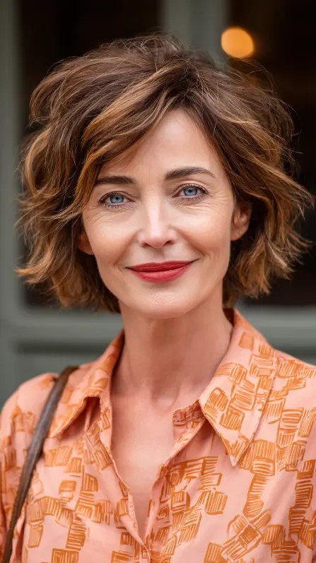Textured Short Bob with Effortless Waves