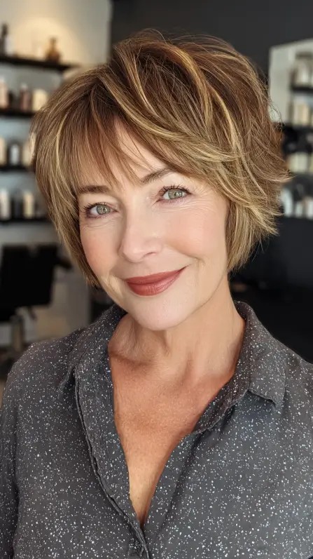 Textured Short Bob with Face-Framing Layers