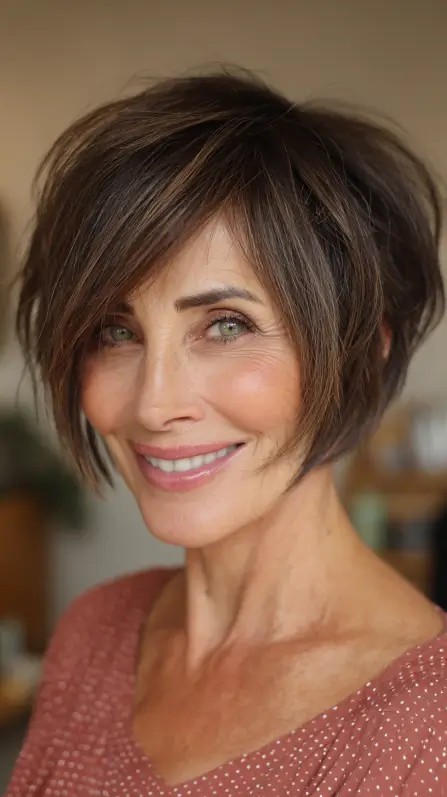 Textured Short Bob with Flattering Side Layers