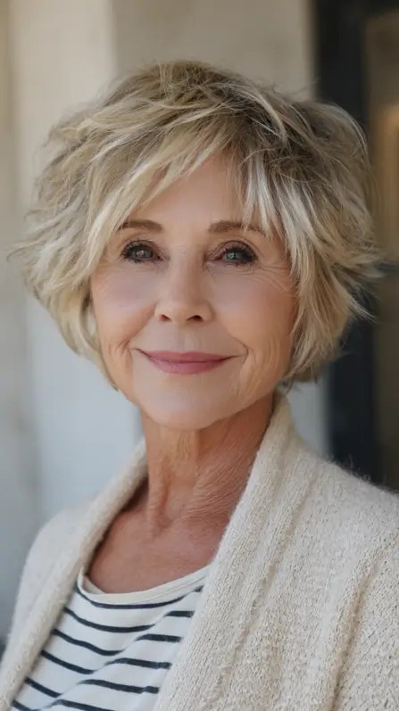 Textured Short Bob with Lively Layers