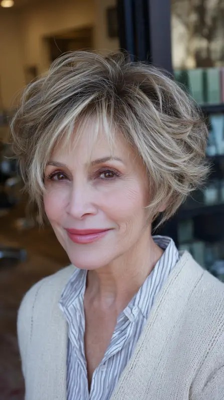 Textured Short Bob with Soft Volume