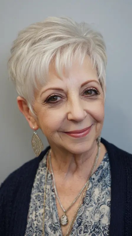 Textured Short Pixie Cut with Subtle Layers