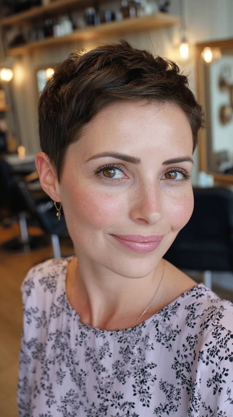 Textured Short Pixie Cut with Subtle Volume