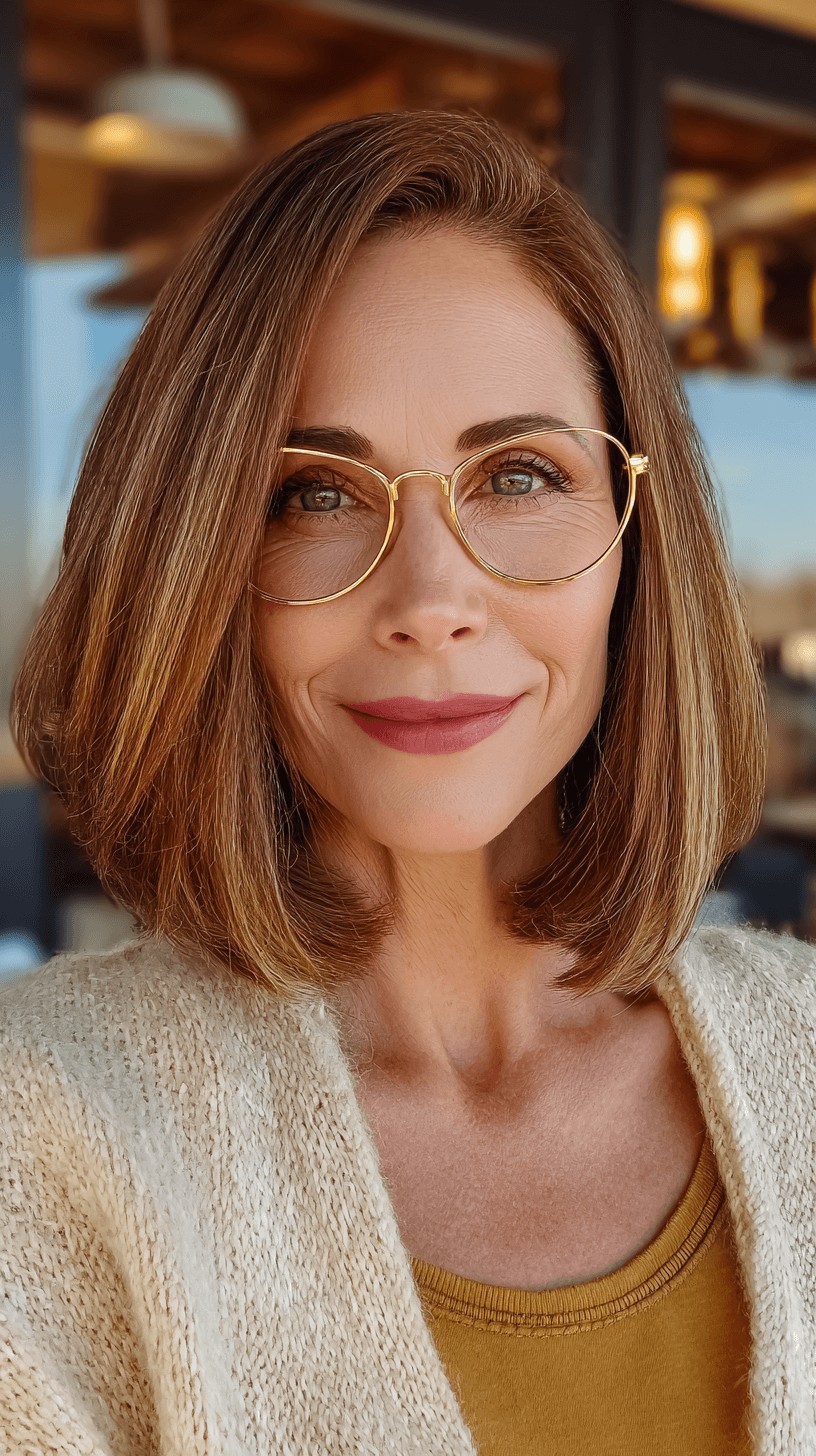 Chic Blunt Bob with Subtle Highlights