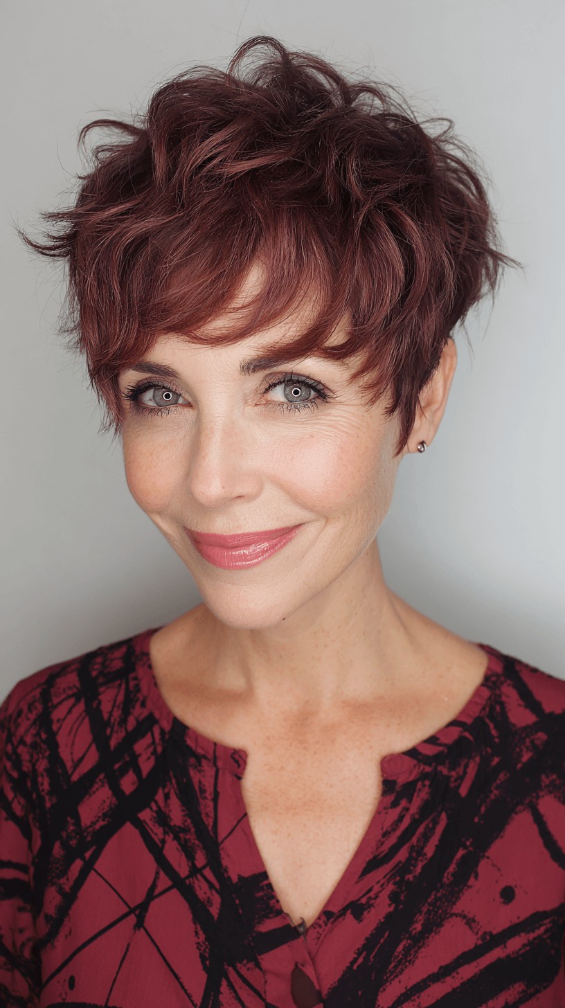 Chic Curly Short Cut with Textured Layers