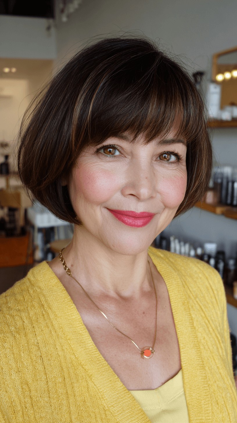 Chic Glossy Bob with Subtle Face-Framing Layers