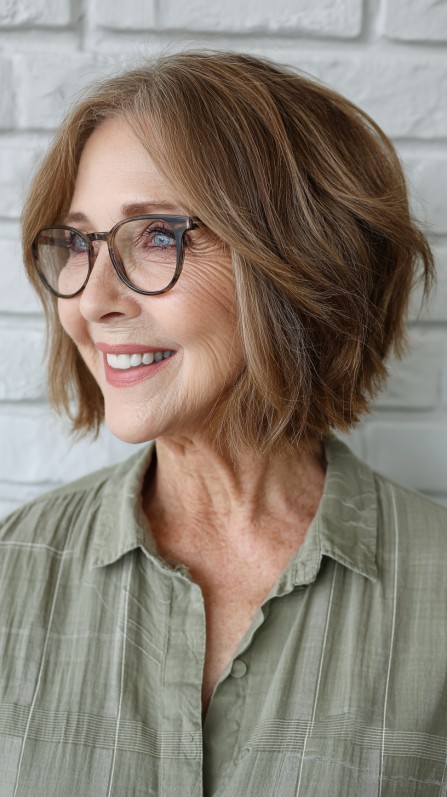 Chic Layered Reverse Bob with Subtle Waves