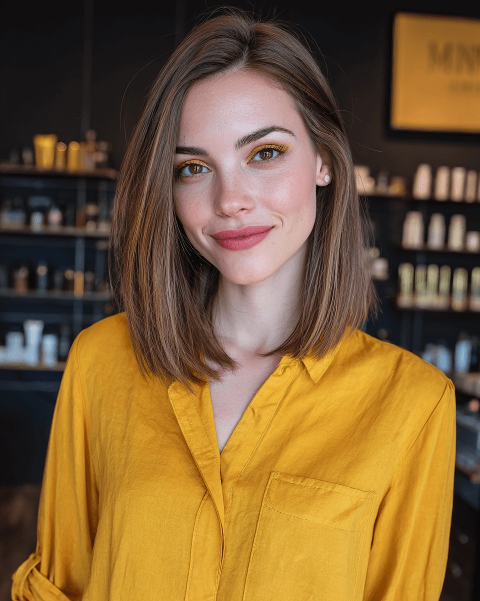 Chic Smooth Mid-Length Cut with Subtle Face-Framing Layers