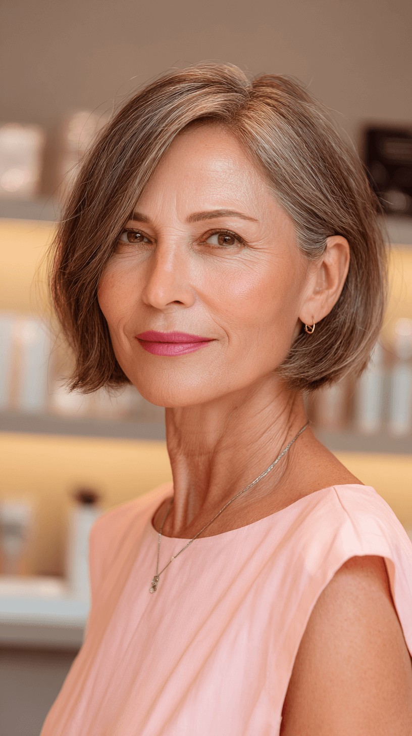 Chic Softly Textured Bob with Subtle Highlights