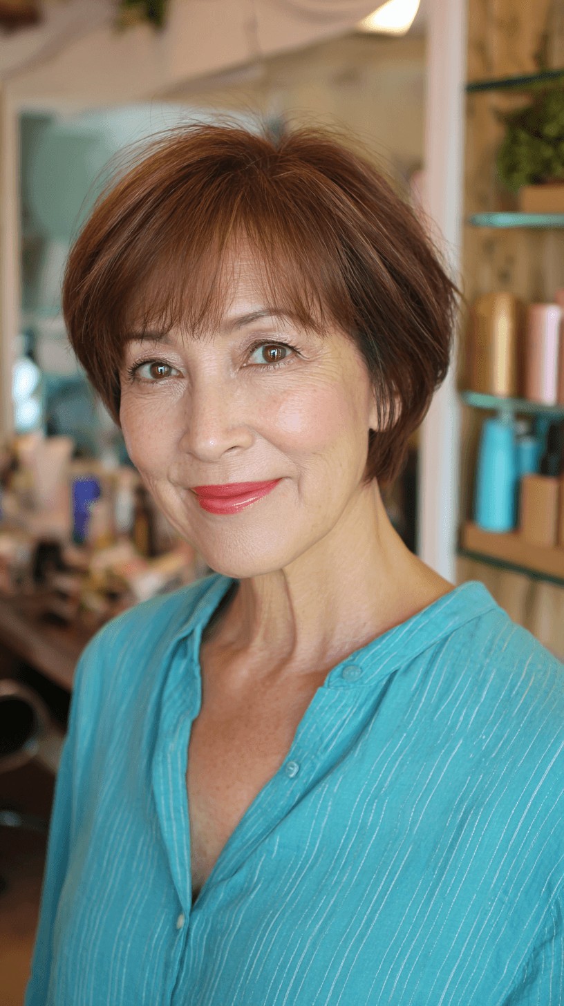 Chic Textured Short Bob with Soft Bangs