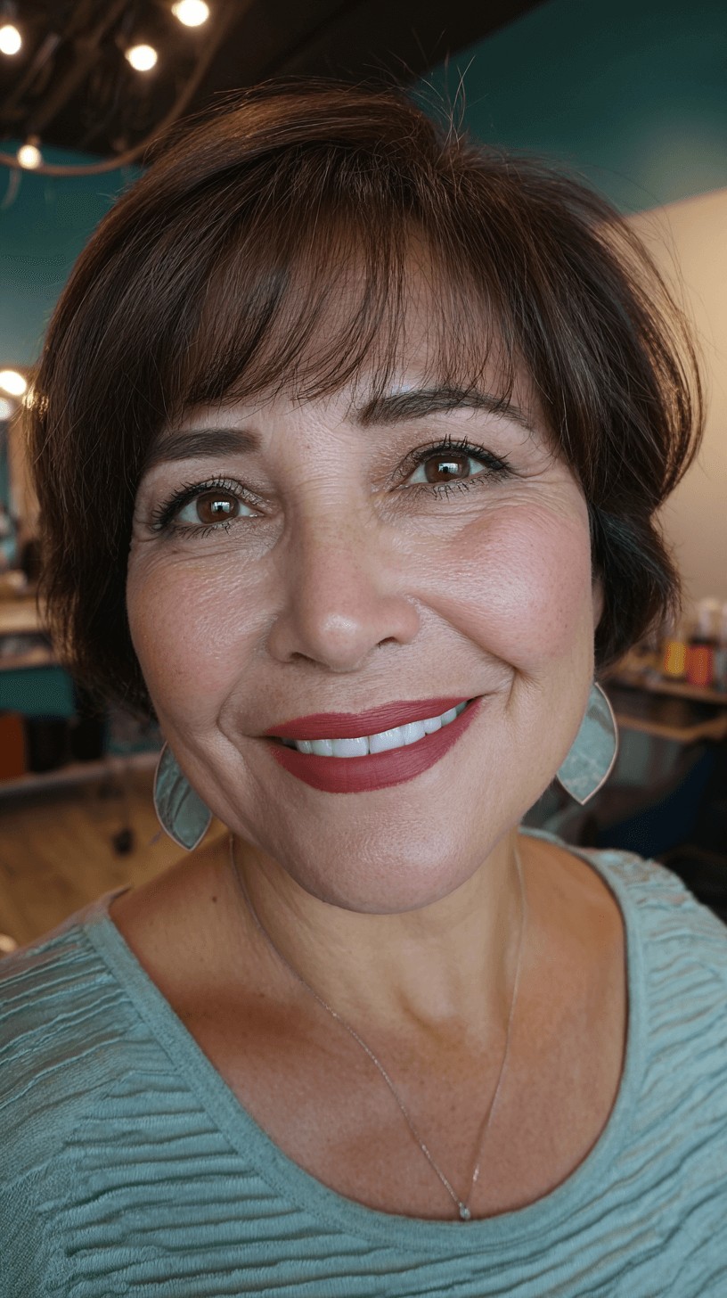 Chic Textured Short Cut with Playful Bangs