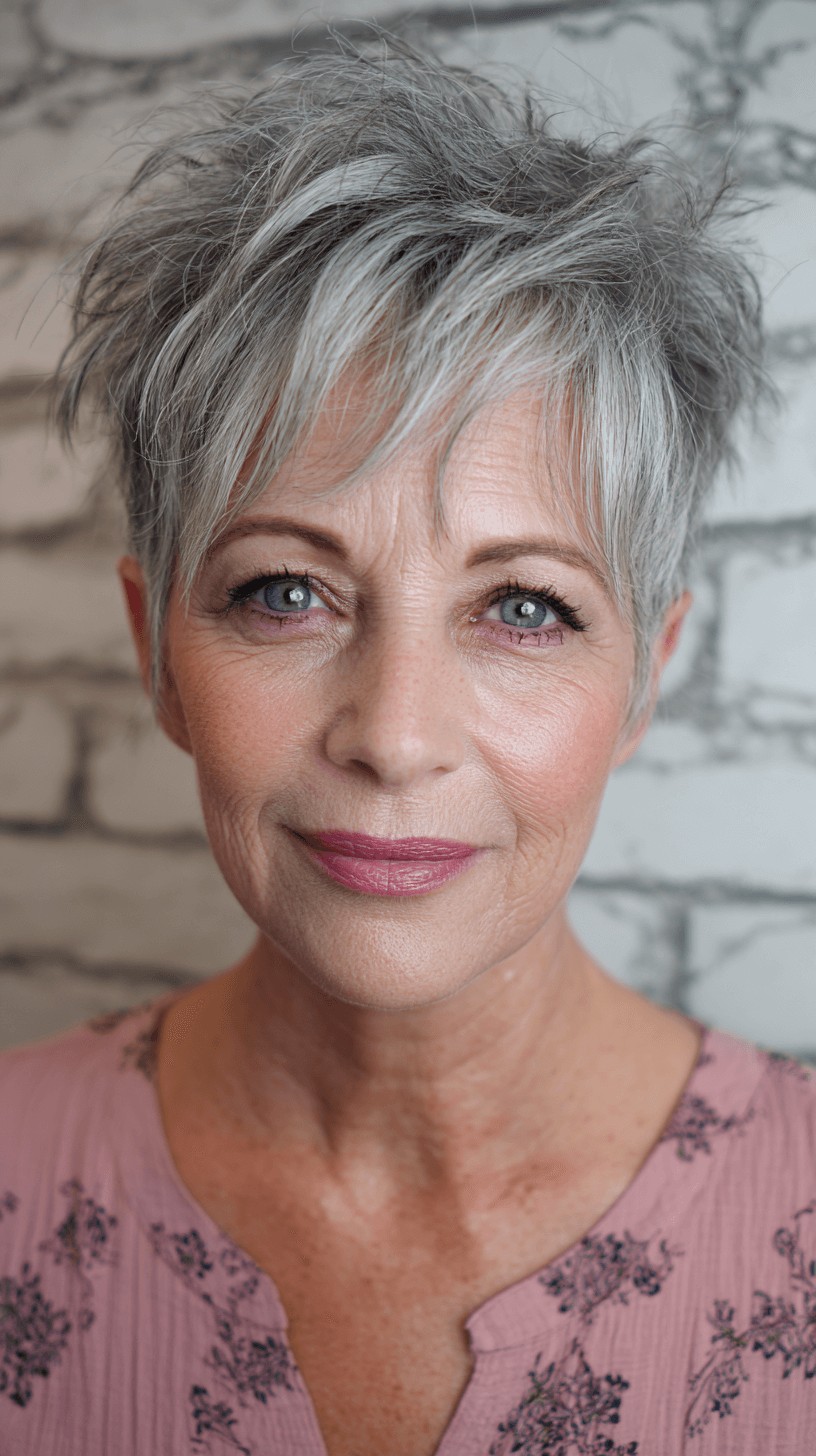 Edgy Textured Short Pixie with Soft Highlights