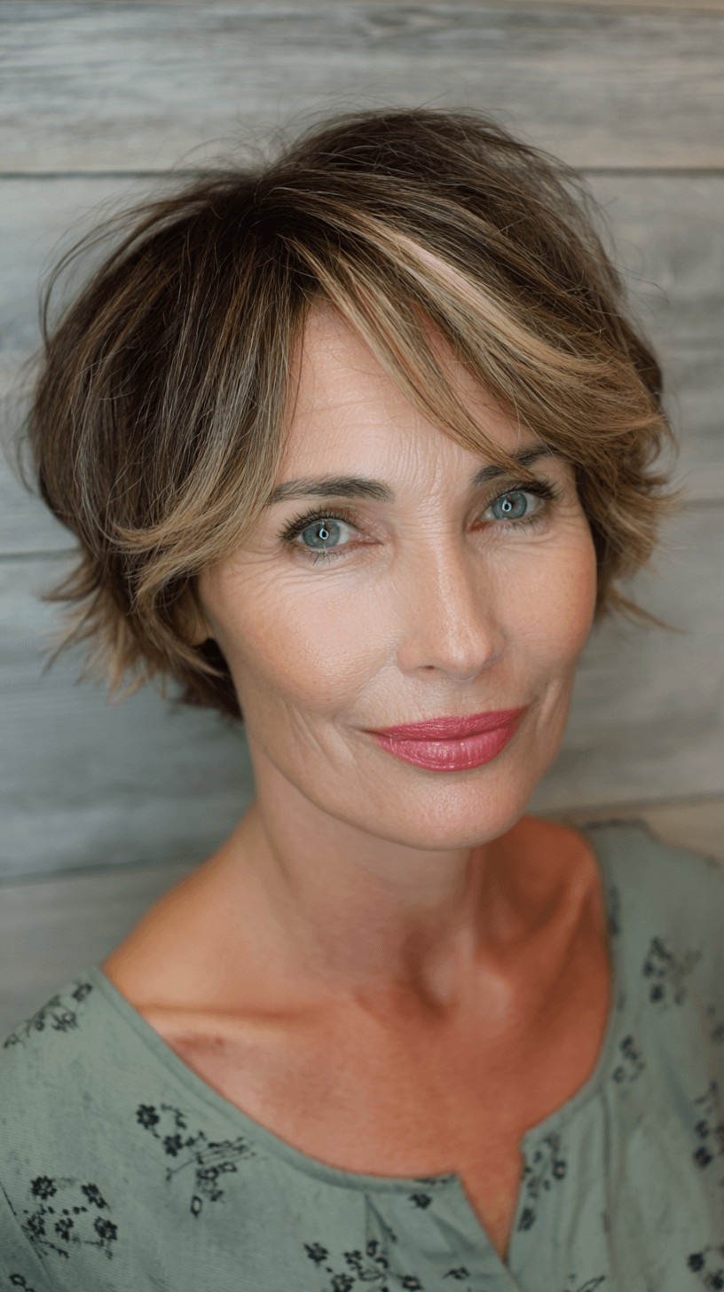 Effortless Textured Pixie with Lived-In Highlights