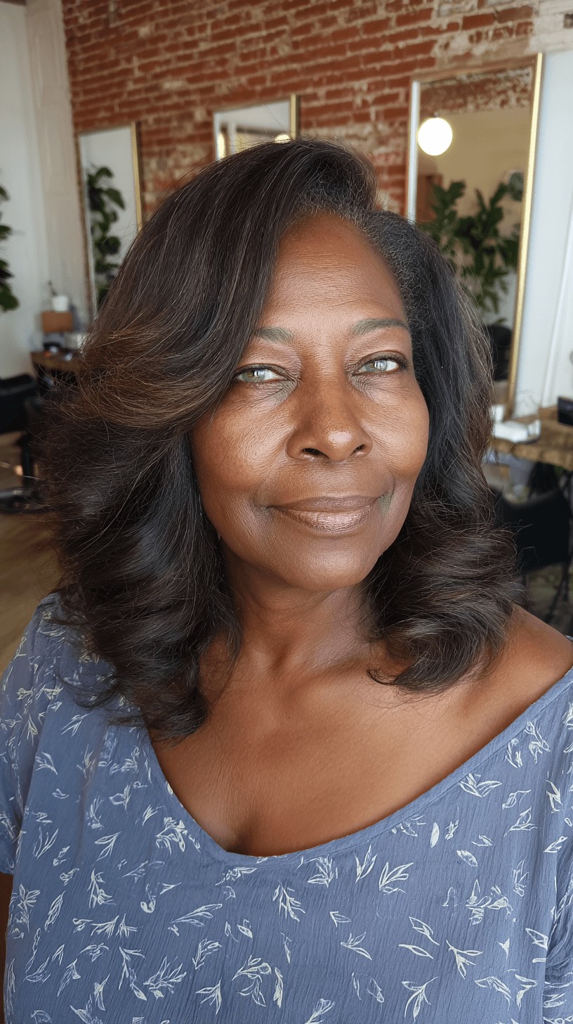 Elegant Layered Curls with Subtle Highlights