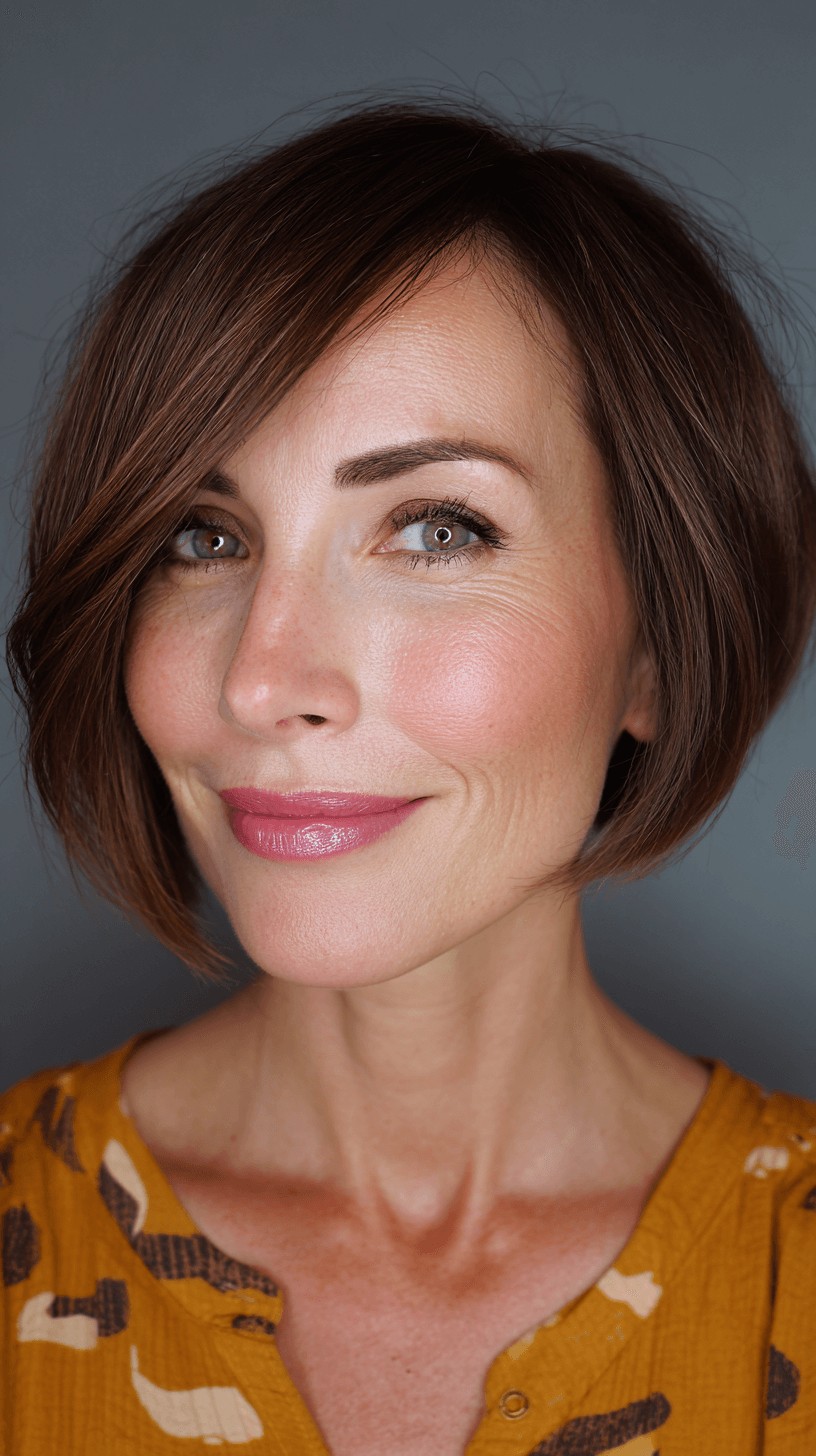 Modern Angled Bob with Subtle Highlights