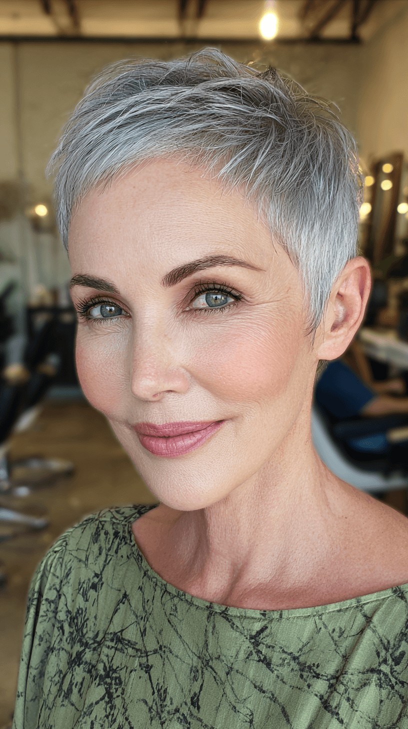 Modern Silvery Pixie with Textured Layers