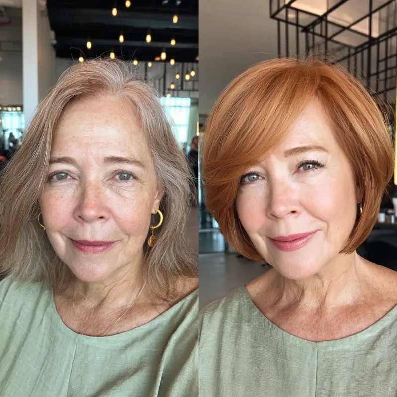 Radiant Copper Reverse Bob with Smooth Layers