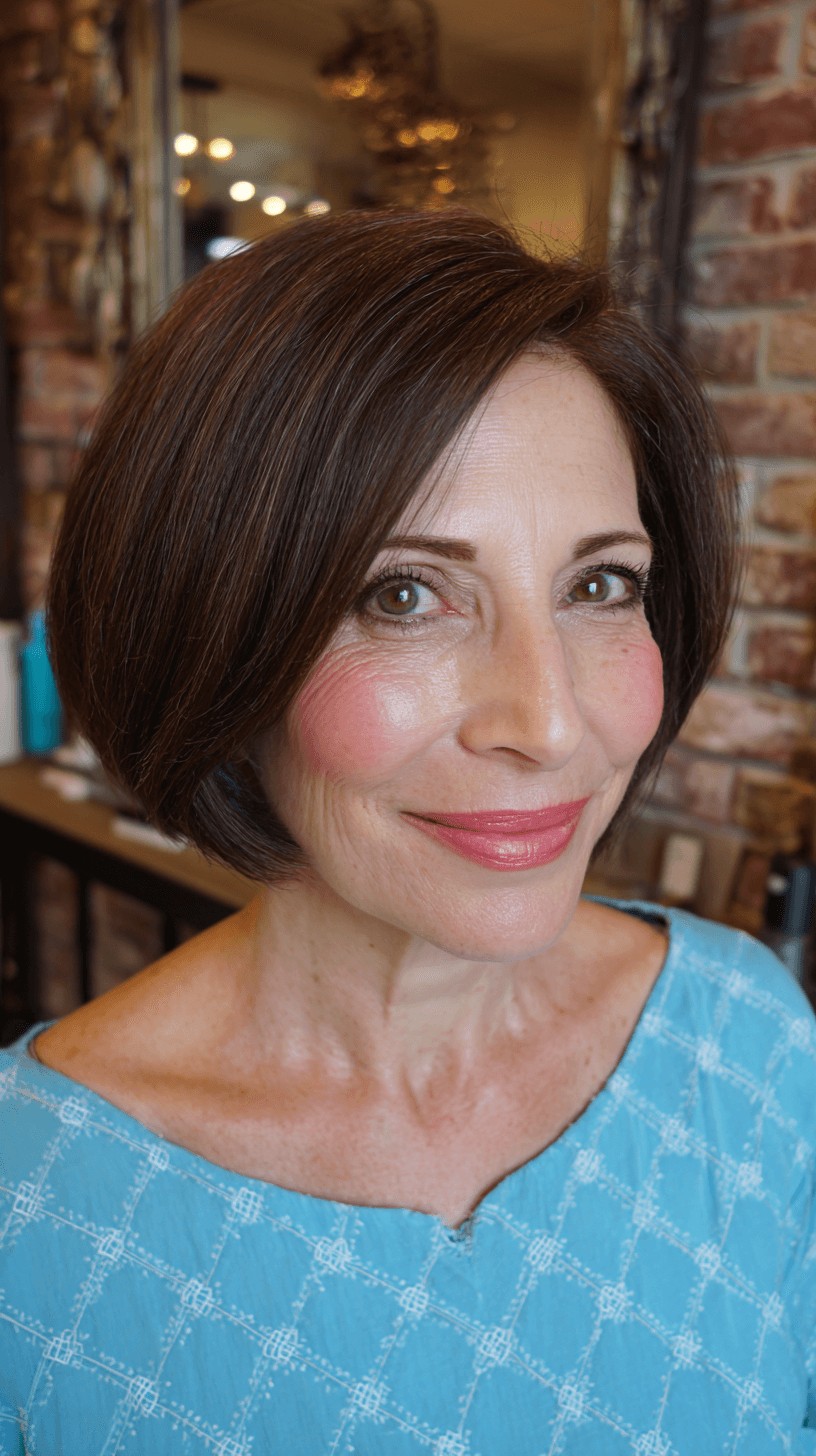 Sleek Brunette A-Line Bob with Subtle Layers