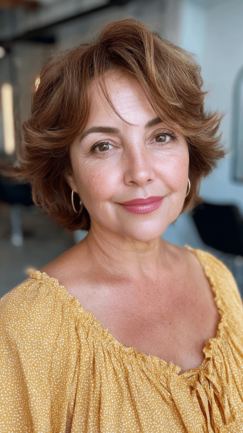 Soft Textured Layered Bob with Subtle Highlights