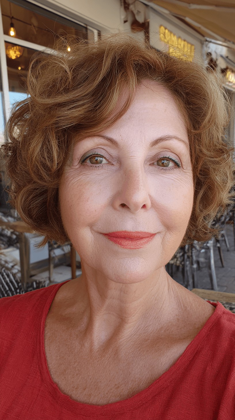 Textured Bob with Soft Curls and Natural Volume