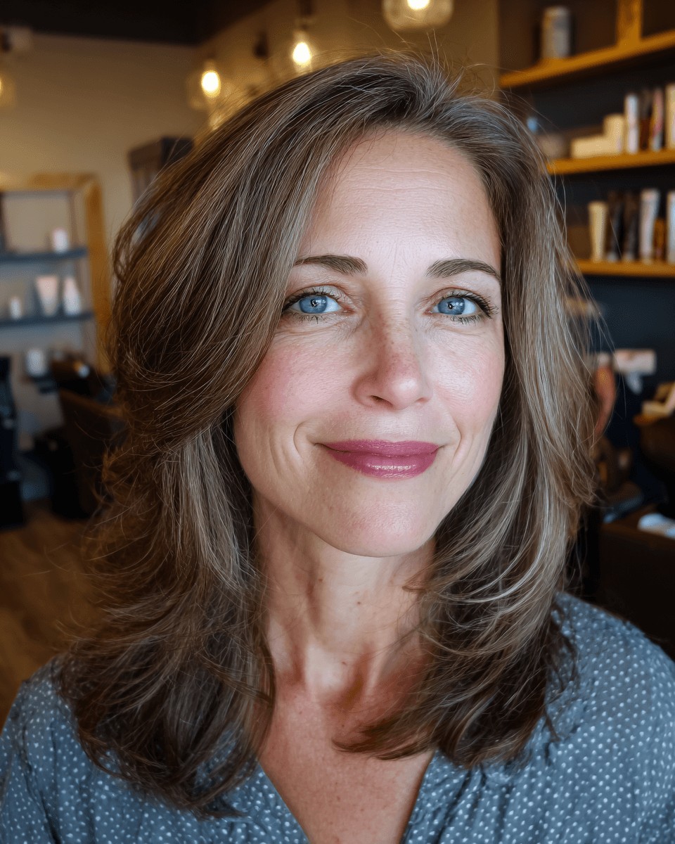 Textured Mid-Length Cut with Soft Face-Framing Layers