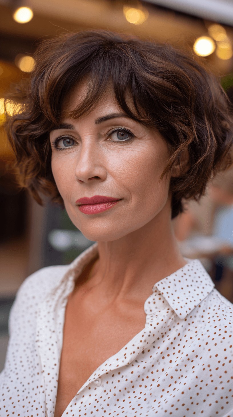 Textured Short Bob with Soft Curls