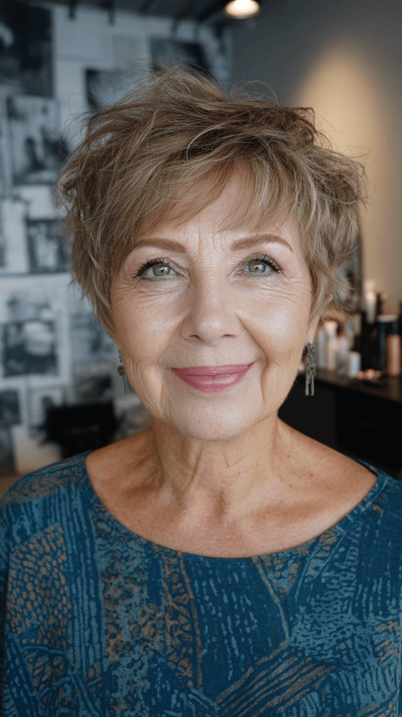 Textured Short Pixie Cut with Lively Volume