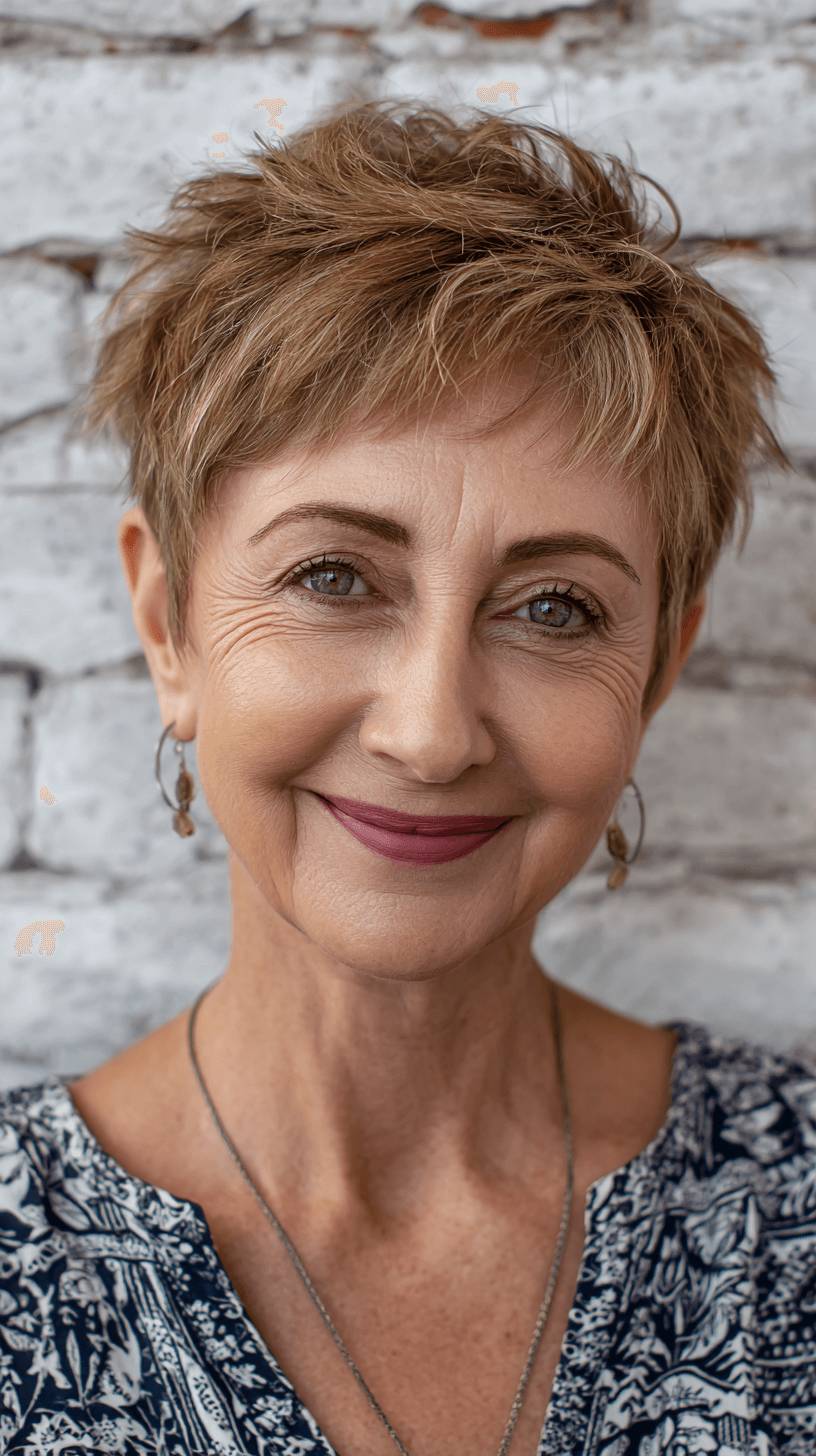Textured Short Pixie Cut with Playful Layers