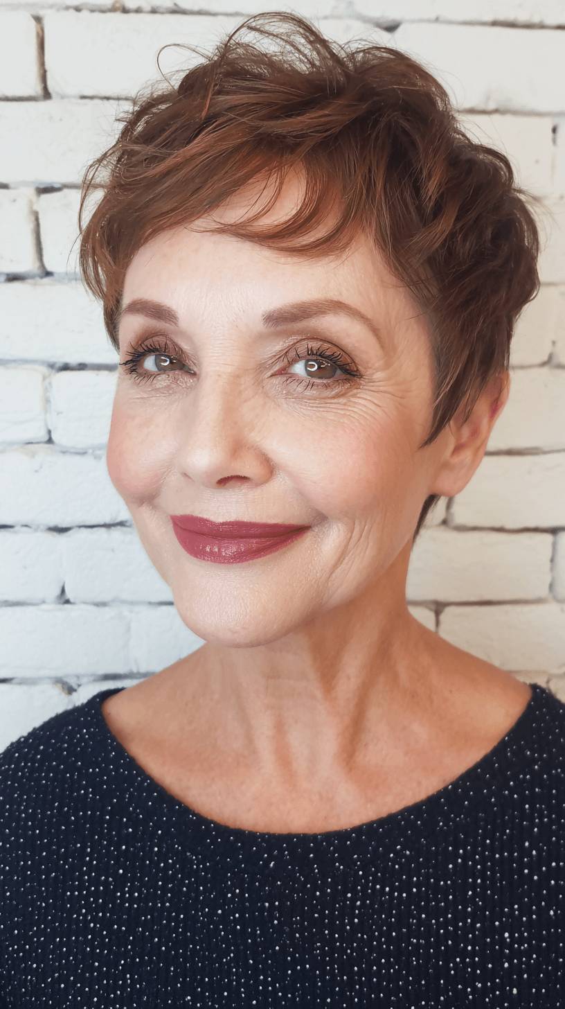 Textured Short Pixie Cut with Soft Bangs