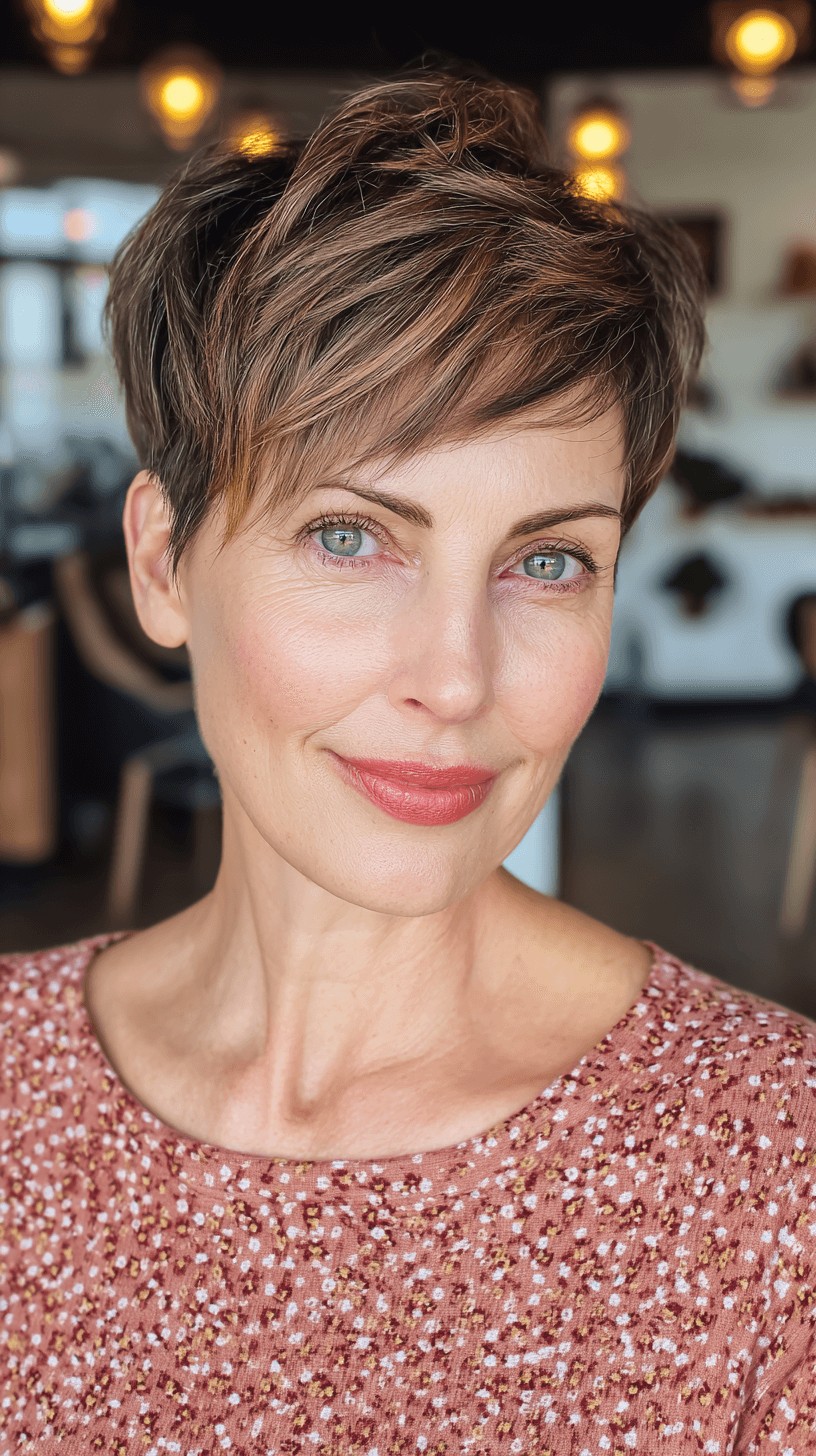 Textured Short Pixie with Soft Edge Layers