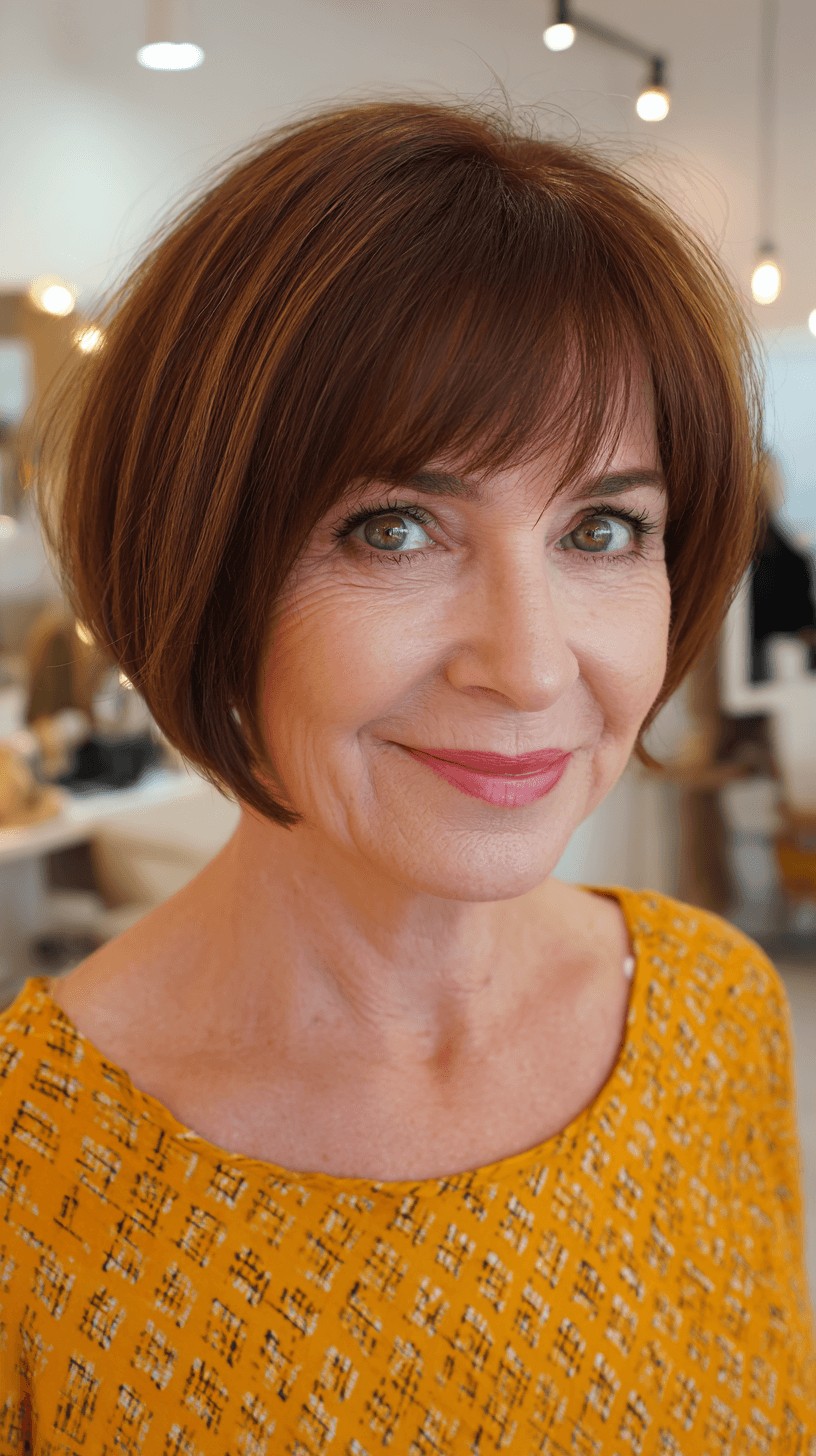 Stylish Textured Bob with Soft Fringe