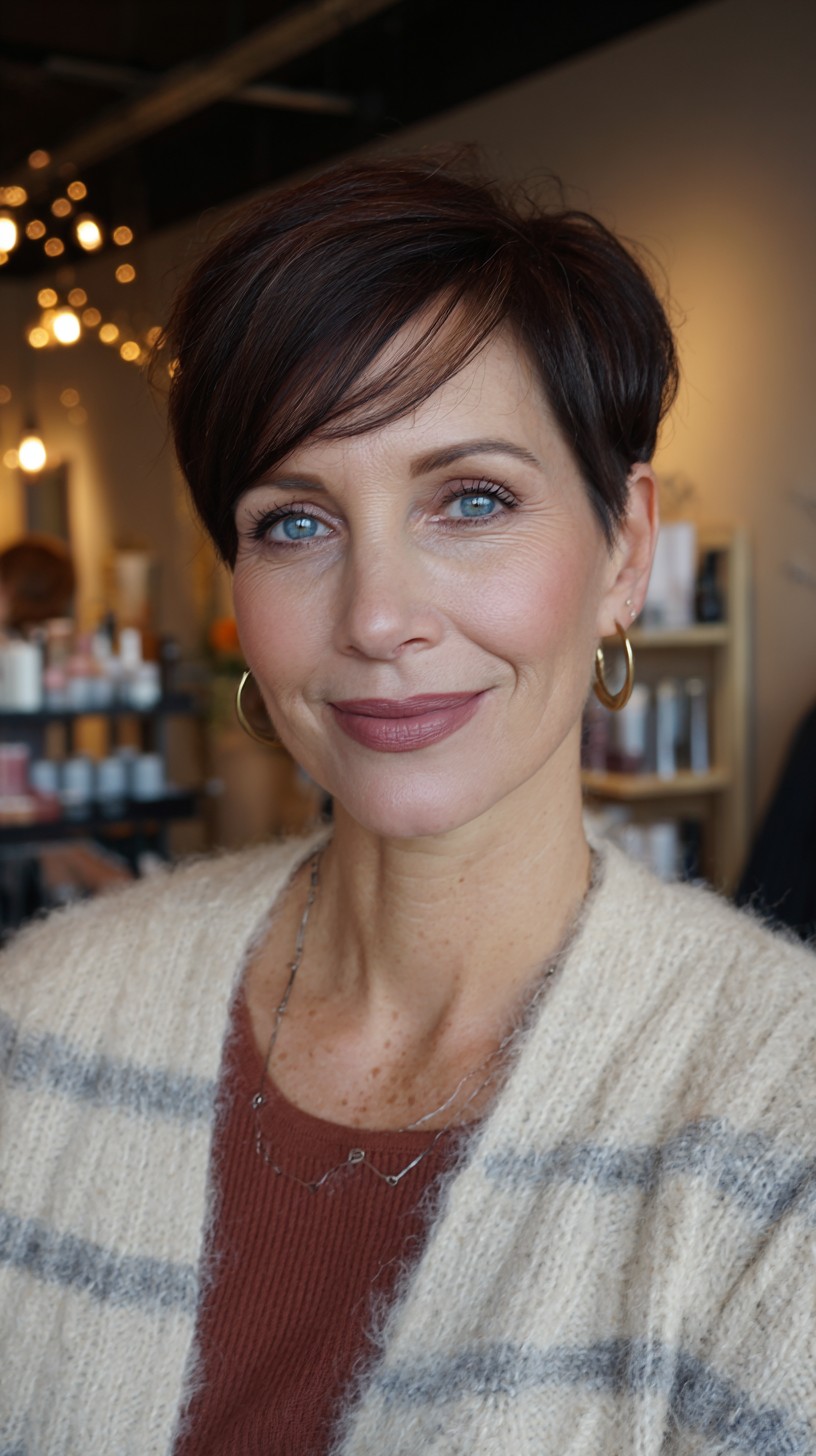 Chic Textured Pixie Cut with Subtle Highlights