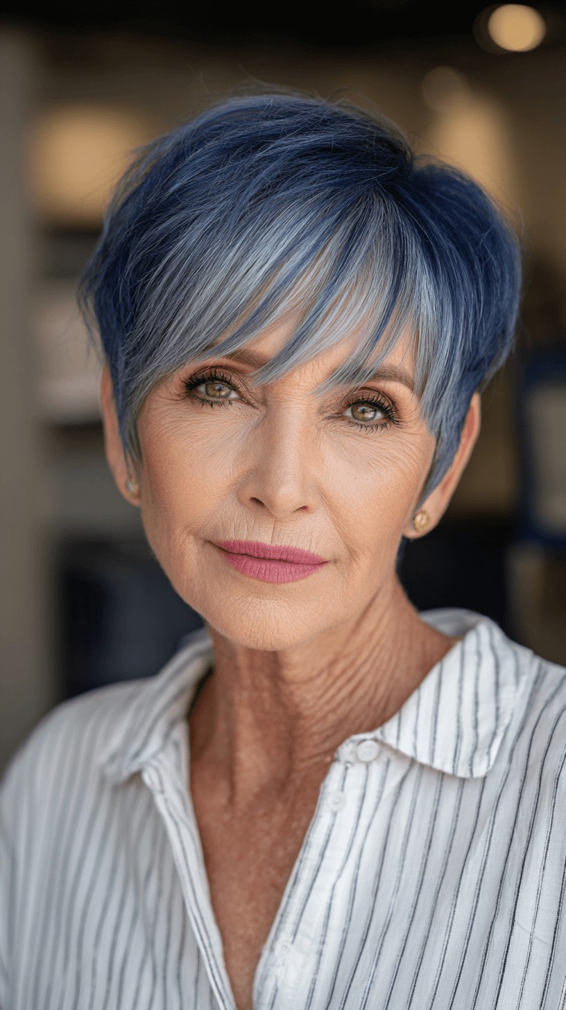 Bold Textured Pixie Cut with Icy Tips