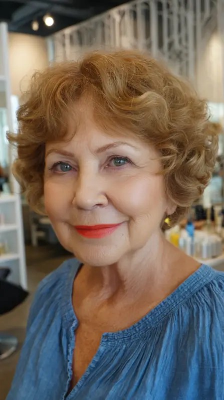 Charming Curly Bottleneck Bangs with Soft Volume