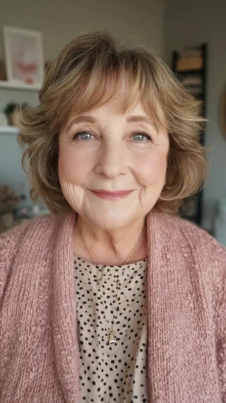 Charming Light Brown Textured Bob with Soft Waves
